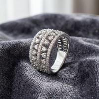 Encrusted Multi-Layer Cocktail Band in 925 Sterling Silver
