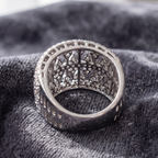 Encrusted Multi-Layer Cocktail Band in 925 Sterling Silver