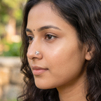 Open Petal Floral Nose Pin in 925 Sterling Silver