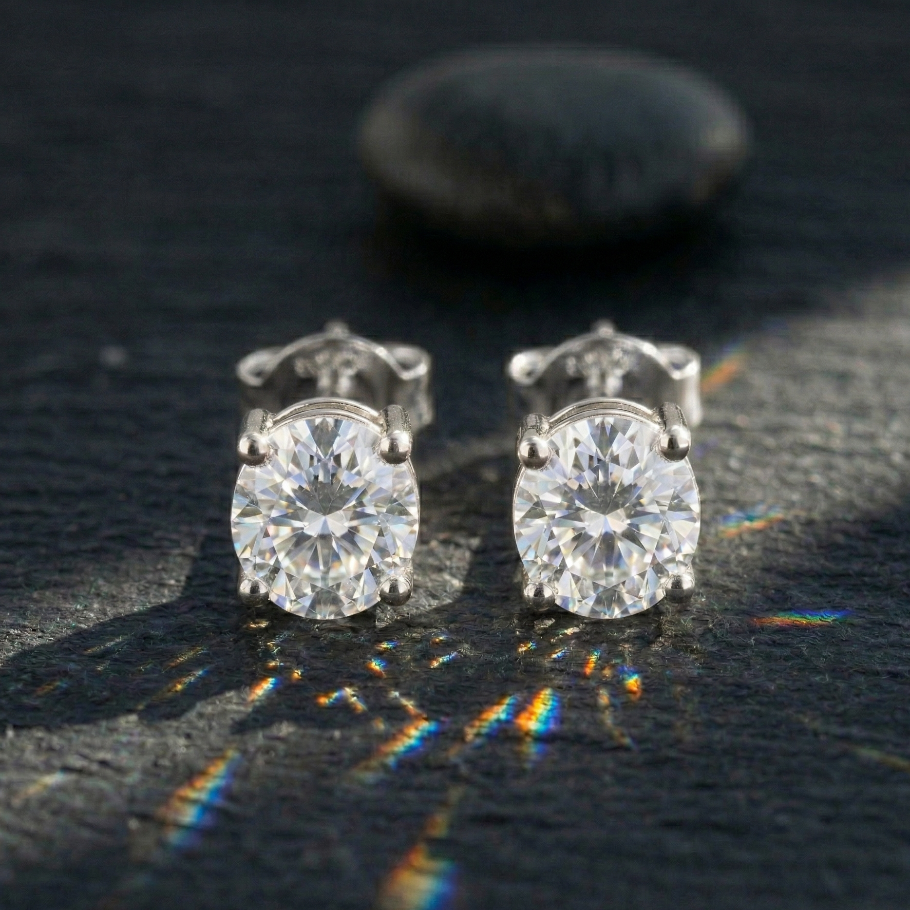 Elegant Oval Solitaire Studs - 925 Sterling Silver