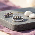 Five-Stone Oval Ring in 925 Sterling Silver