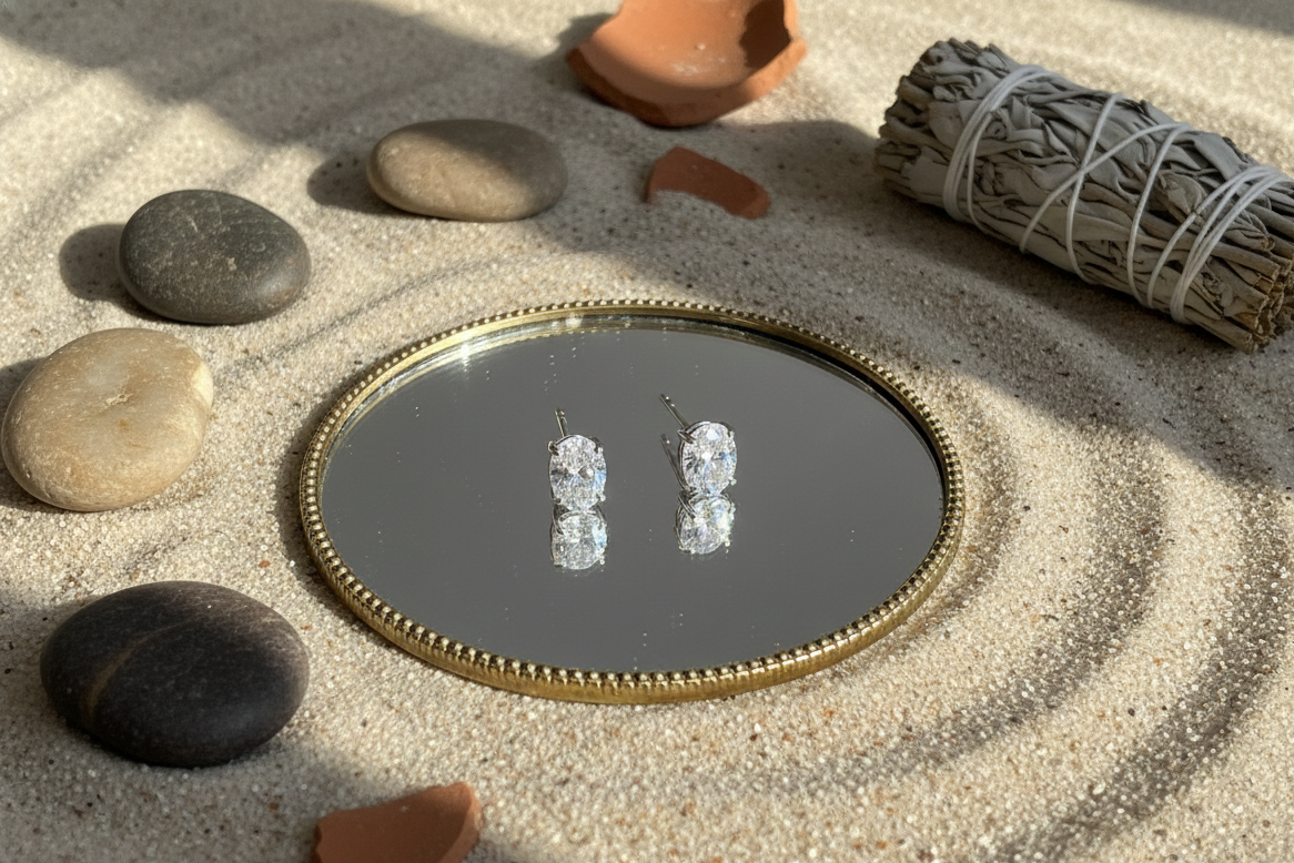 Oval Cut CZ Solitaire Studs | 925 Sterling Silver