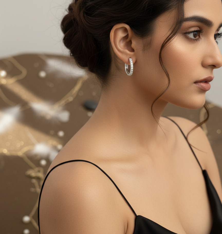 Classic Pave CZ Huggie Hoops | 925 Sterling Silver