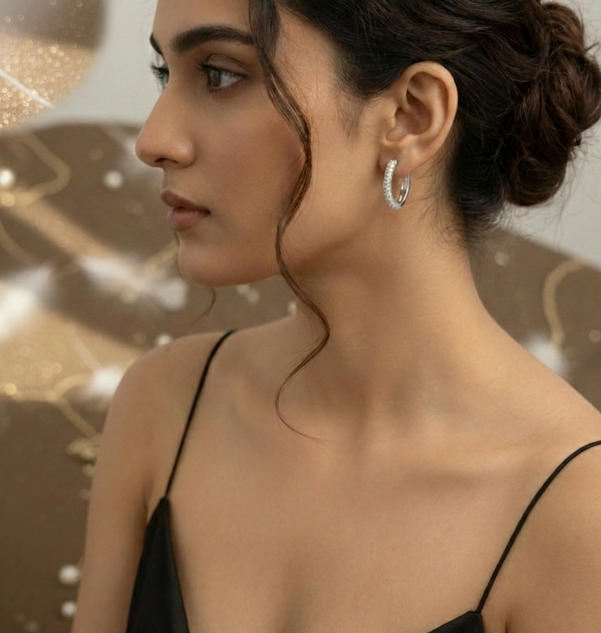 Classic Pave CZ Huggie Hoops | 925 Sterling Silver