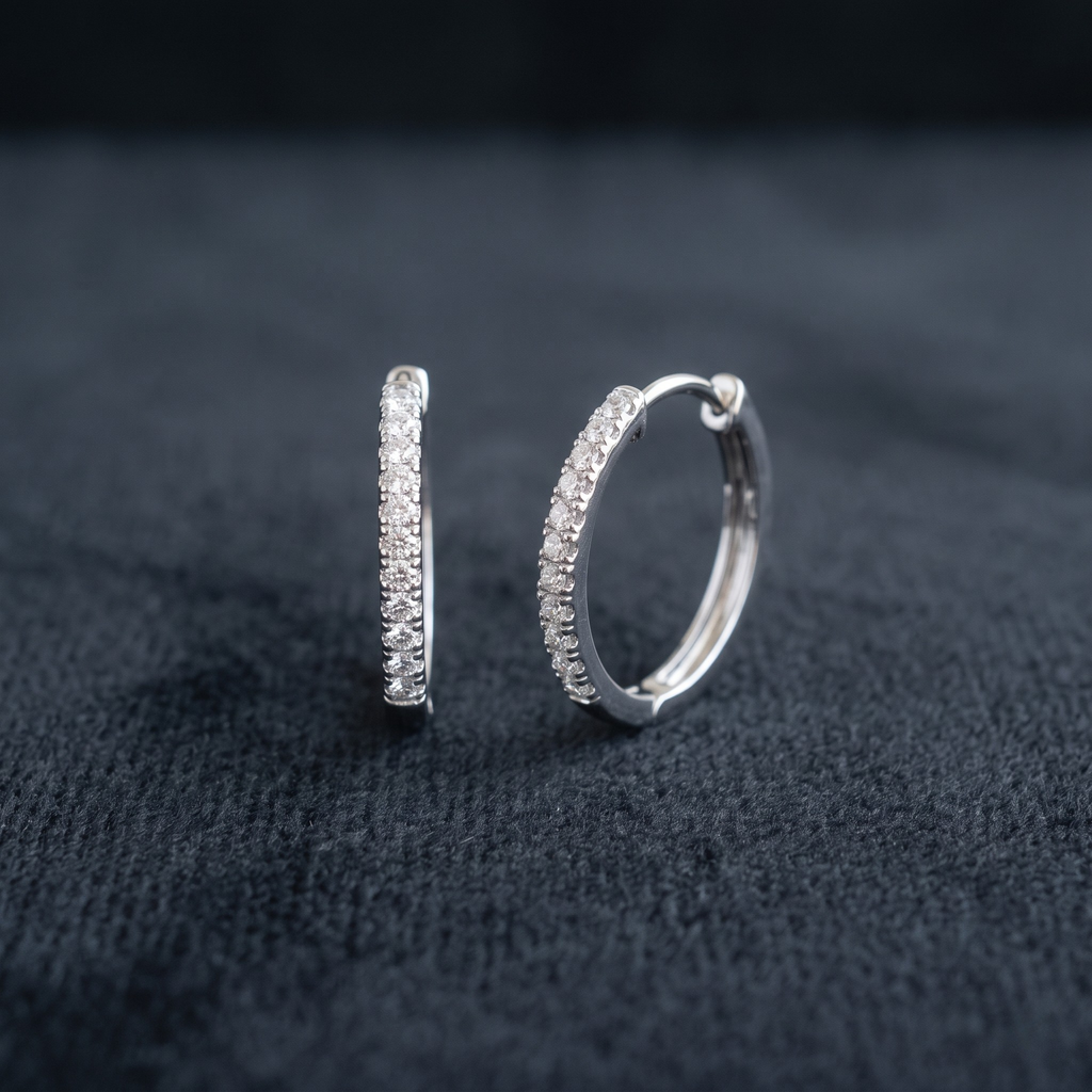 Classic Pave CZ Huggie Hoops | 925 Sterling Silver