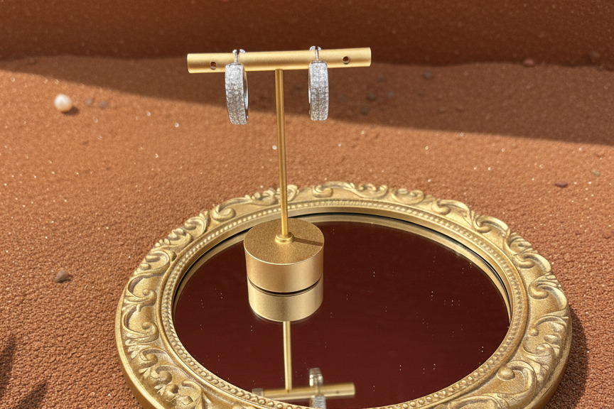 Wide Multi-Row Pave CZ Huggie Hoops | 925 Sterling Silver