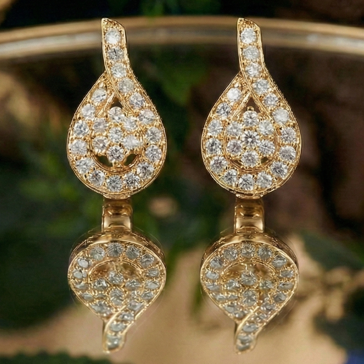 Pave CZ Twisted Teardrop Studs | 925 Sterling Silver