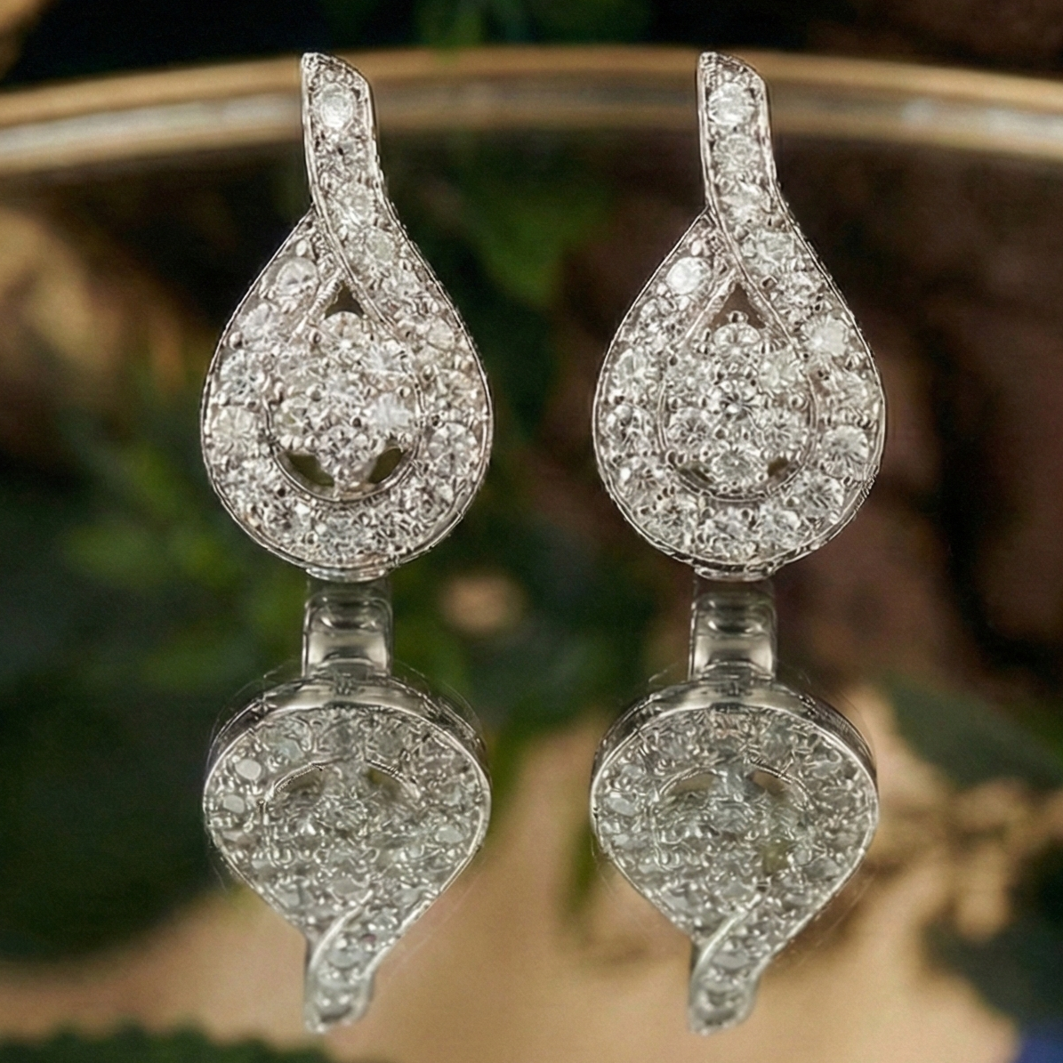 Pave CZ Twisted Teardrop Studs | 925 Sterling Silver
