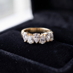 Alternating Pear Cut Half Eternity Band in 925 Sterling Silver