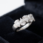 Alternating Pear Cut Half Eternity Band in 925 Sterling Silver
