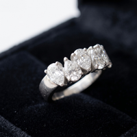Alternating Pear Cut Half Eternity Band in 925 Sterling Silver