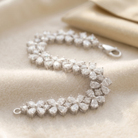 Petal Cluster Tennis Bracelet in 925 Sterling Silver