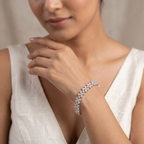 Petal Cluster Tennis Bracelet in 925 Sterling Silver