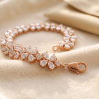 Petal Cluster Tennis Bracelet in 925 Sterling Silver