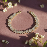 Petal Cluster Tennis Bracelet in 925 Sterling Silver