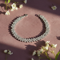 Petal Cluster Tennis Bracelet in 925 Sterling Silver