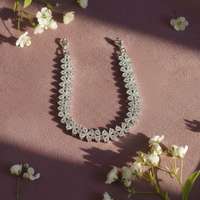 Petal Cluster Tennis Bracelet in 925 Sterling Silver