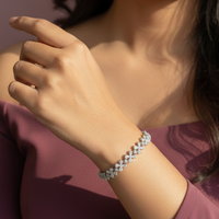 Petal Cluster Tennis Bracelet in 925 Sterling Silver