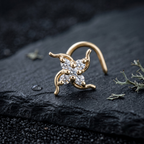 Swirling Pinwheel Nose Pin in 925 Sterling Silver