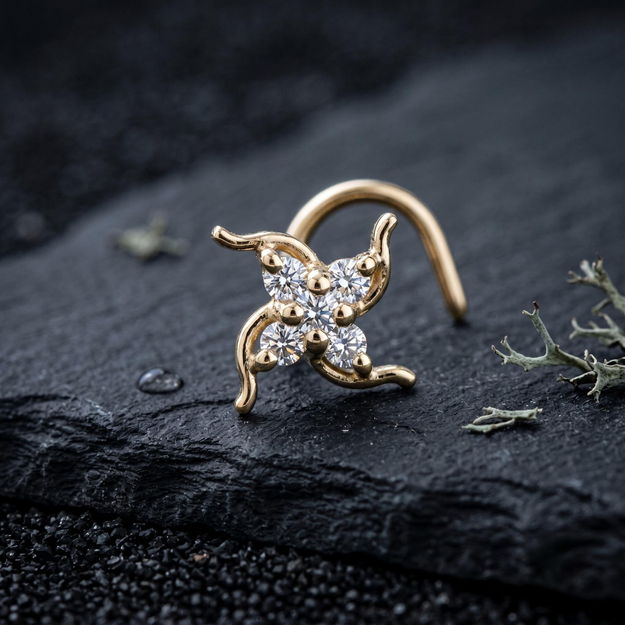 Swirling Pinwheel Nose Pin in 925 Sterling Silver