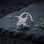 Swirling Pinwheel Nose Pin in 925 Sterling Silver