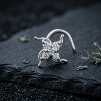 Swirling Pinwheel Nose Pin in 925 Sterling Silver