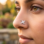 Swirling Pinwheel Nose Pin in 925 Sterling Silver