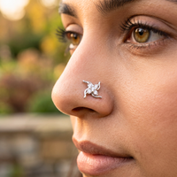 Swirling Pinwheel Nose Pin in 925 Sterling Silver