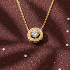 Round Solitaire Halo CZ Pendant | 925 Sterling Silver