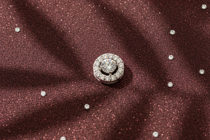 Round Solitaire Halo CZ Pendant | 925 Sterling Silver