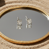 Princess Cut CZ Solitaire Studs | 925 Sterling Silver