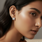 Princess Cut CZ Solitaire Studs | 925 Sterling Silver