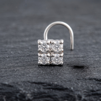 Quad Cluster Nose Pin in 925 Sterling Silver