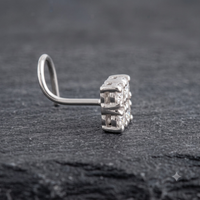Quad Cluster Nose Pin in 925 Sterling Silver