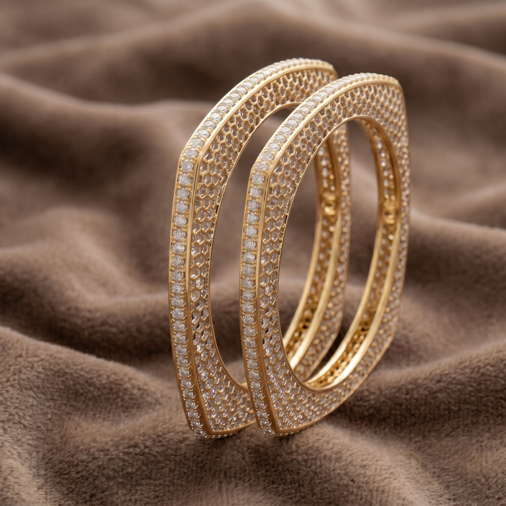 Quadrant Luxe Soft-Square Bangle in 925 Sterling Silver