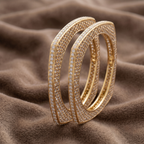 Quadrant Luxe Soft-Square Bangle in 925 Sterling Silver