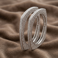 Quadrant Luxe Soft-Square Bangle in 925 Sterling Silver