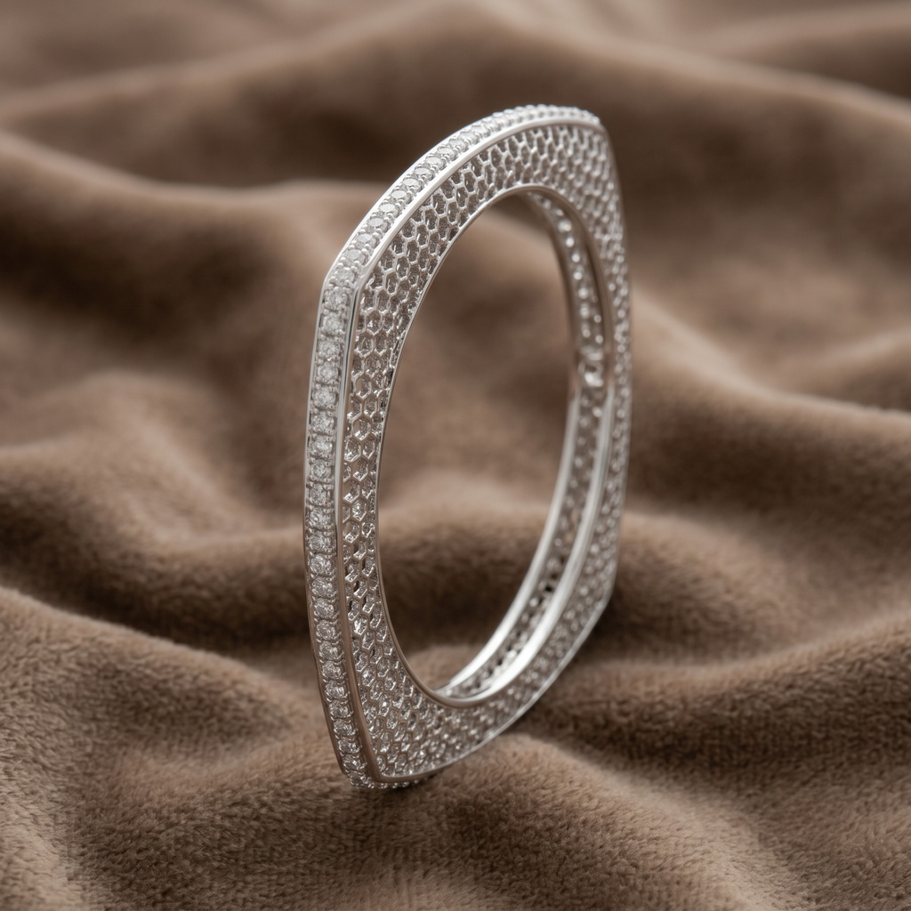 Quadrant Luxe Soft-Square Bangle in 925 Sterling Silver