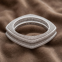 Quadrant Luxe Soft-Square Bangle in 925 Sterling Silver