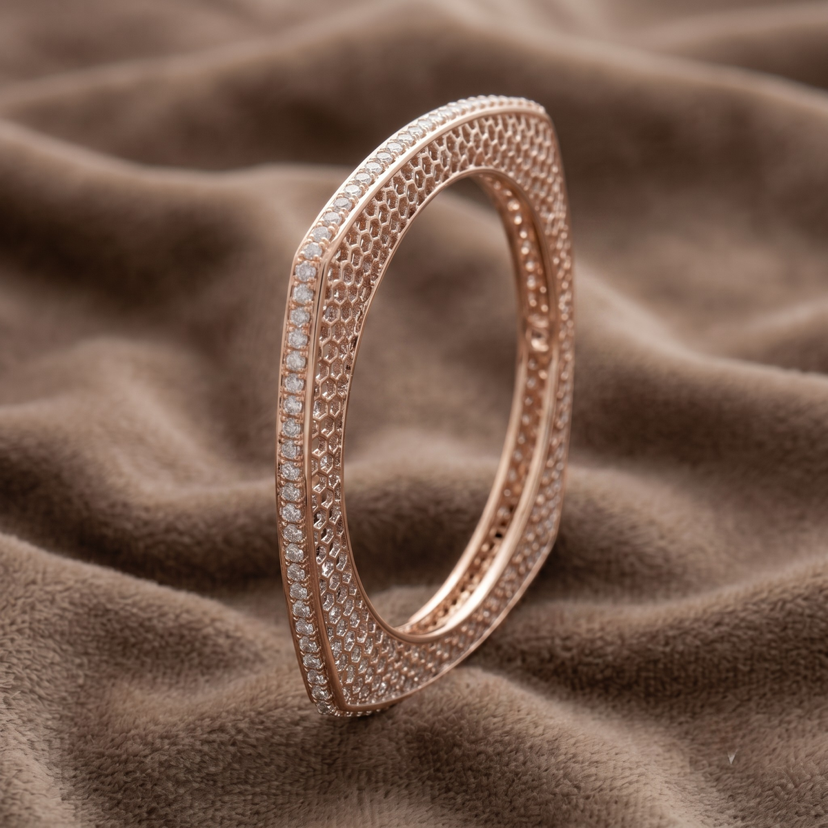 Quadrant Luxe Soft-Square Bangle in 925 Sterling Silver