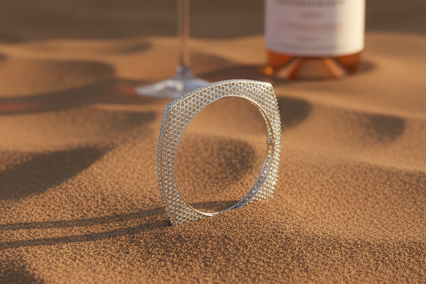 Quadrant Luxe Soft-Square Bangle in 925 Sterling Silver