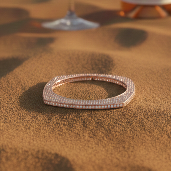 Quadrant Luxe Soft-Square Bangle in 925 Sterling Silver