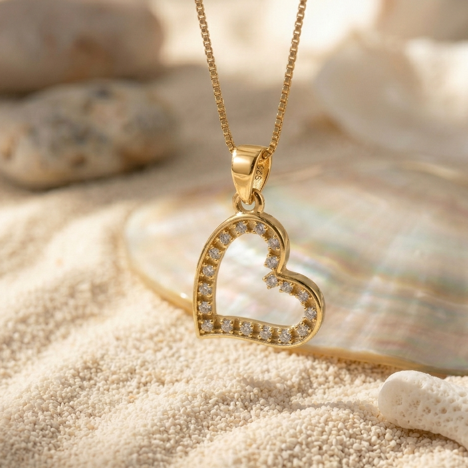 Radiant Heart Silhouette Pendant | 925 Sterling Silver