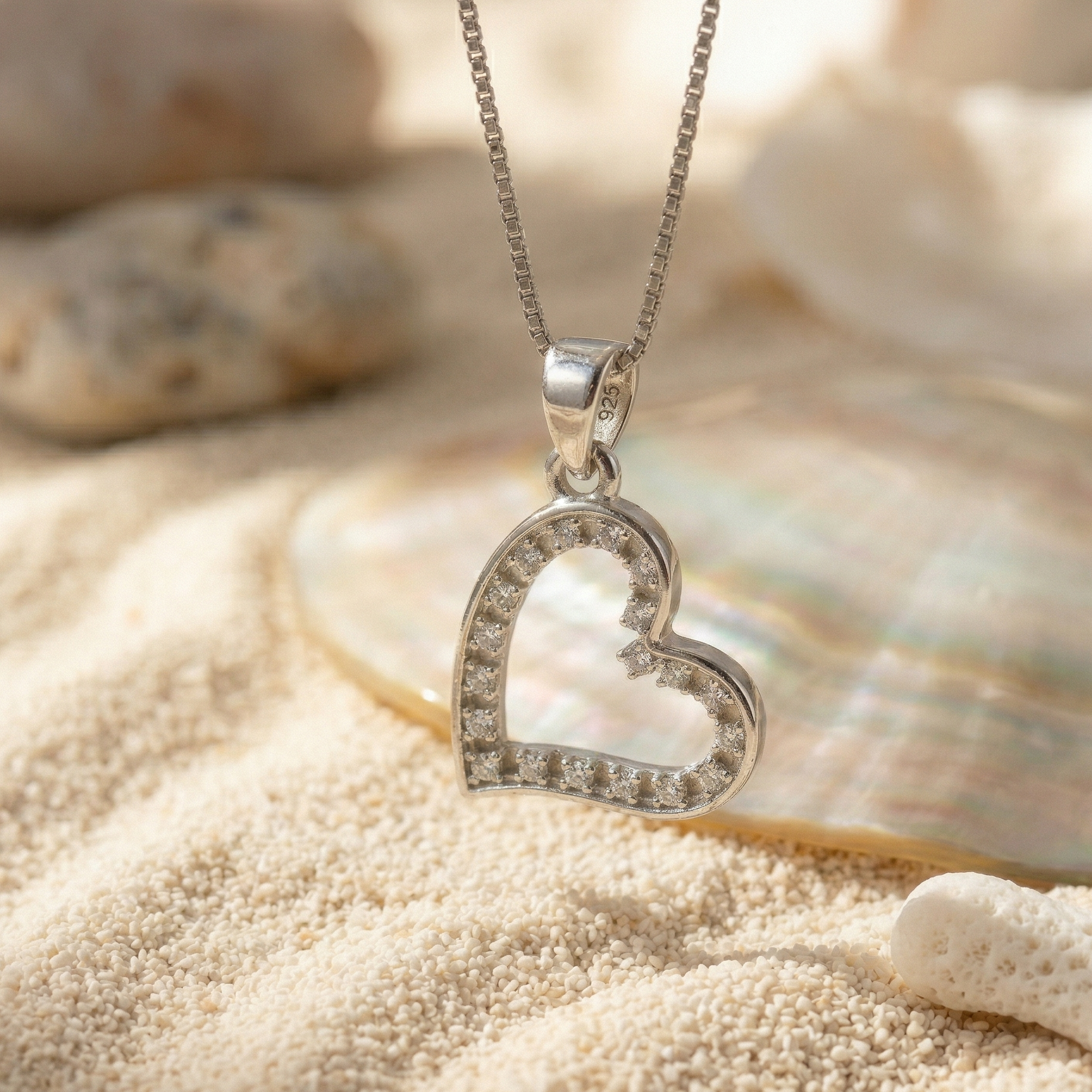 Radiant Heart Silhouette Pendant | 925 Sterling Silver