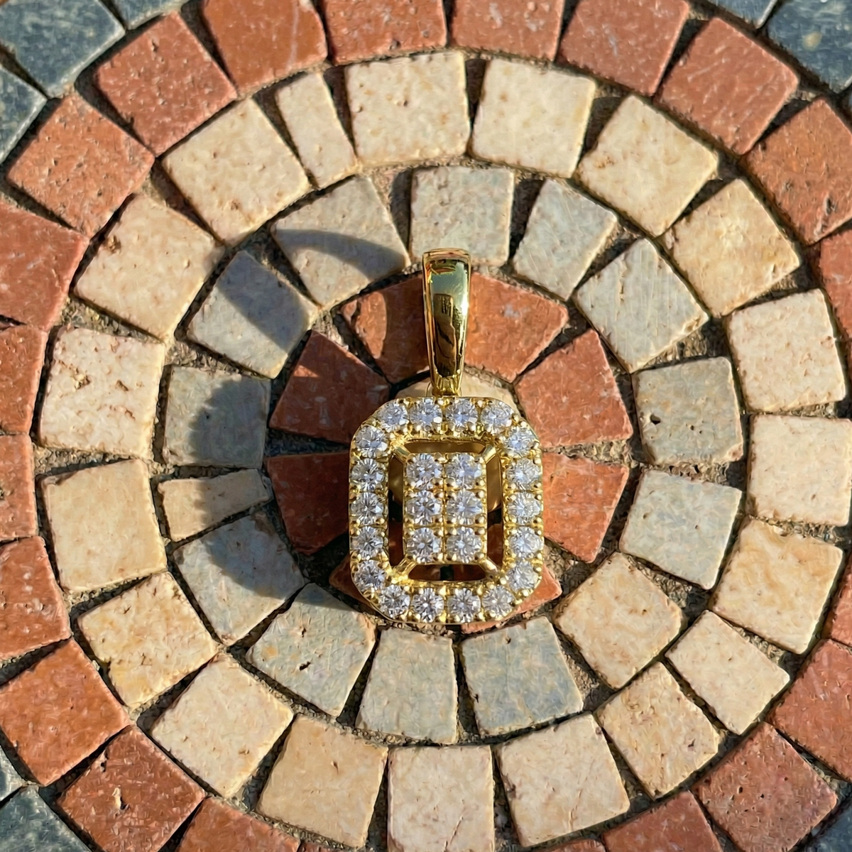 Rectangular Halo Cluster Pendant | 925 Sterling Silver