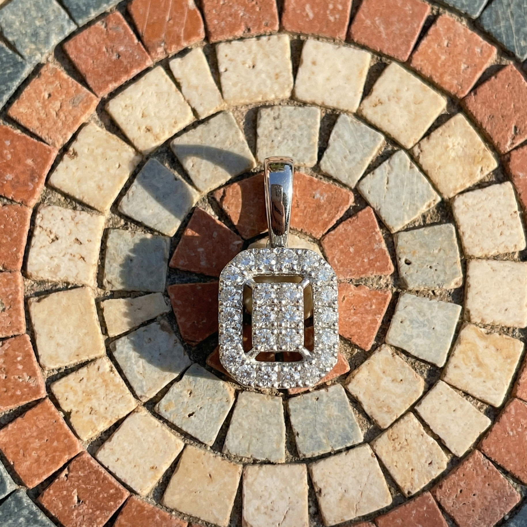 Rectangular Halo Cluster Pendant | 925 Sterling Silver