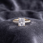 Classic Rectangular Solitaire Statement Ring in 925 Sterling Silver