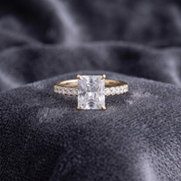 Classic Rectangular Solitaire Statement Ring in 925 Sterling Silver