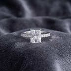 Classic Rectangular Solitaire Statement Ring in 925 Sterling Silver