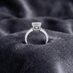 Classic Rectangular Solitaire Statement Ring in 925 Sterling Silver